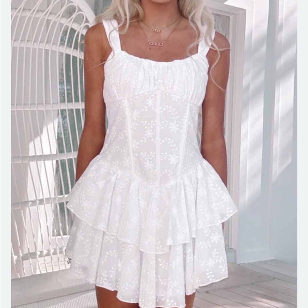 Lovely Day White Floral Mini Dress